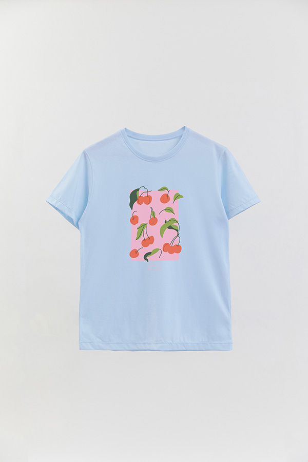 REMERA BASICA ESTAMPADA FRUITS CHERRY