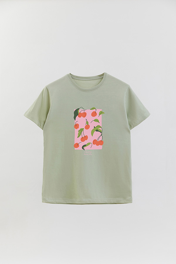 REMERA BASICA ESTAMPADA FRUITS CHERRY