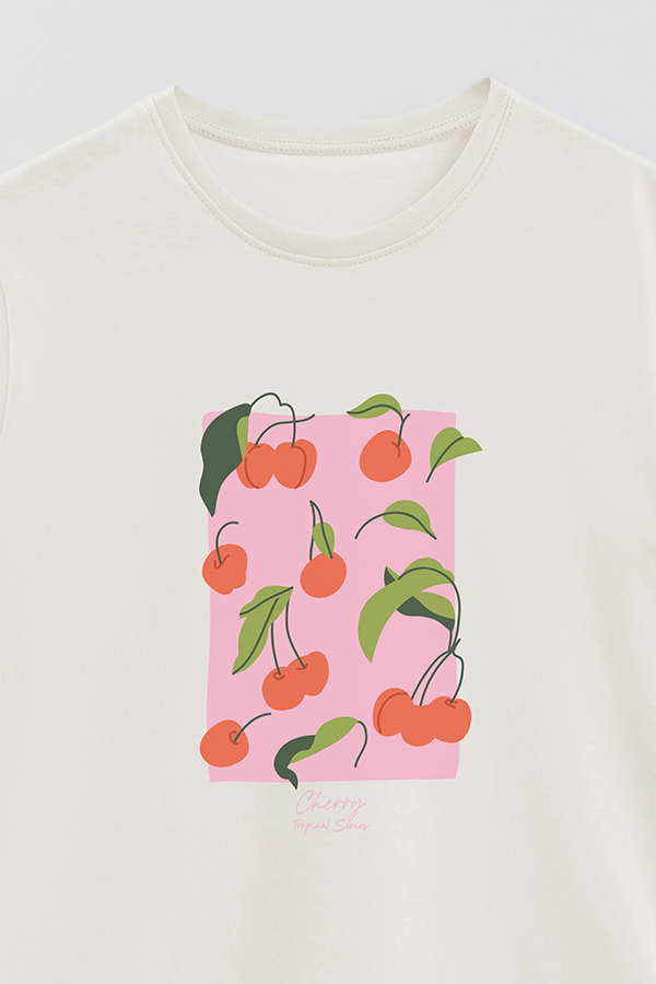 REMERA BASICA ESTAMPADA FRUITS CHERRY