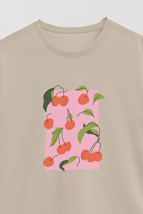 REMERA BASICA ESTAMPADA FRUITS CHERRY