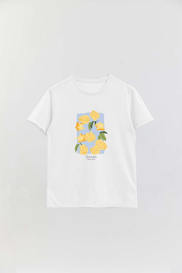 REMERA BASICA ESTAMPADA FRUITS CARAMBOLA