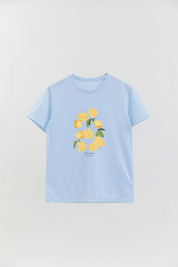 REMERA BASICA ESTAMPADA FRUITS CARAMBOLA