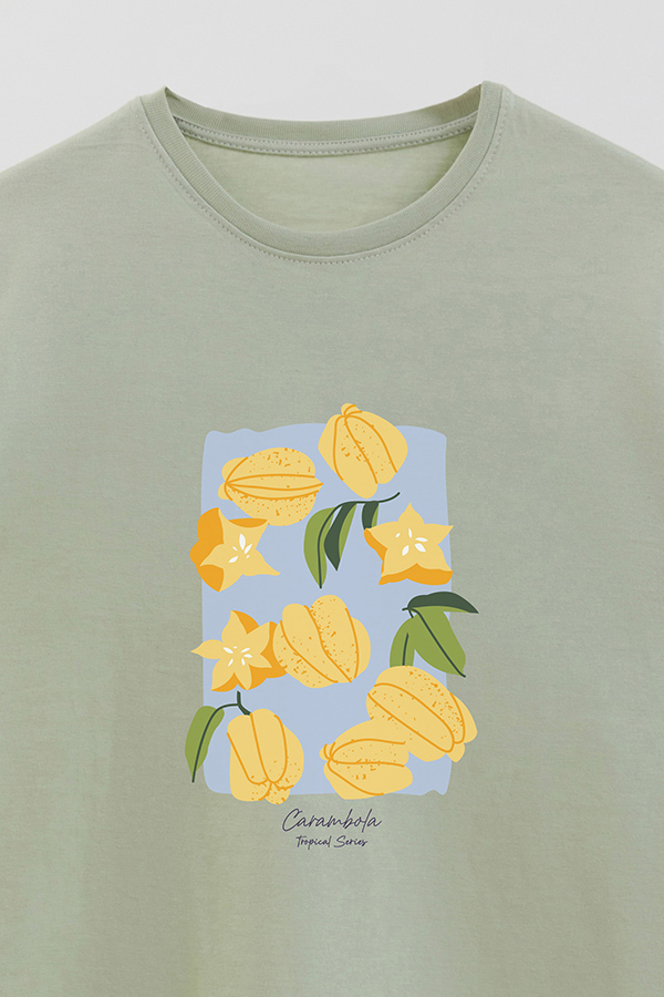 REMERA BASICA ESTAMPADA FRUITS CARAMBOLA