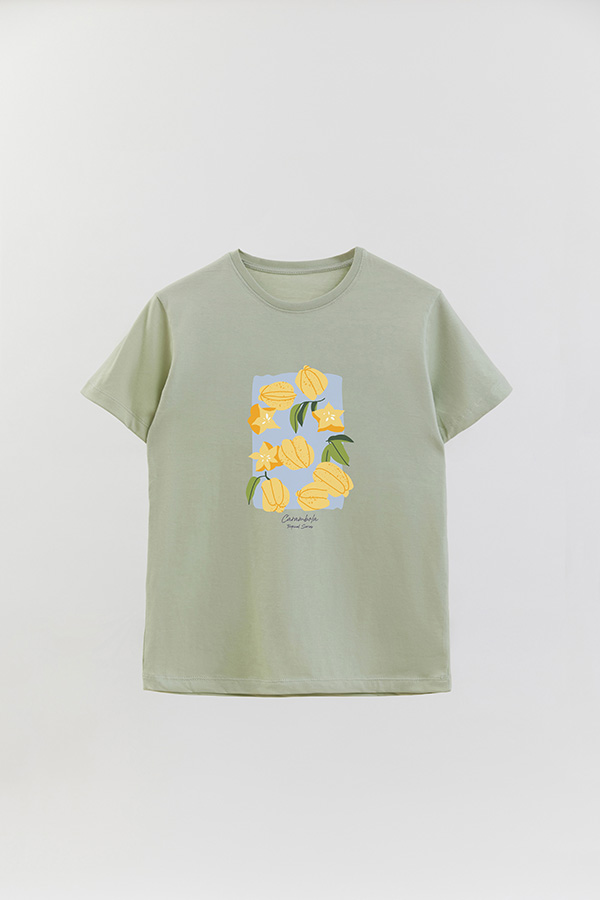REMERA BASICA ESTAMPADA FRUITS CARAMBOLA