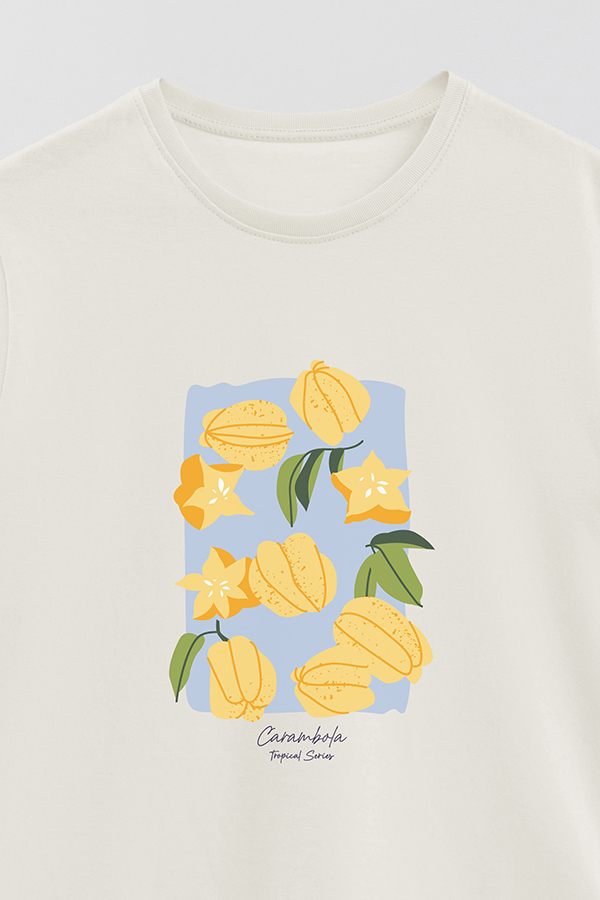 REMERA BASICA ESTAMPADA FRUITS CARAMBOLA