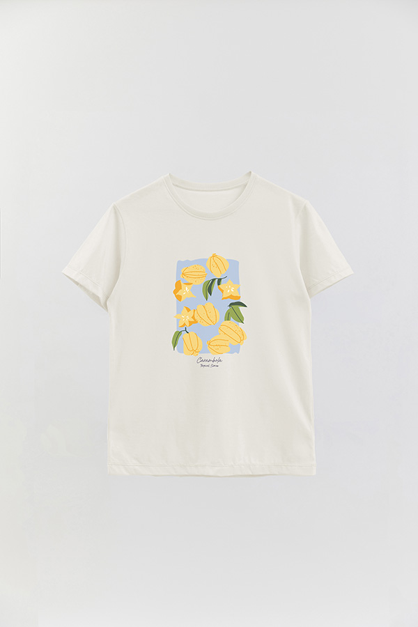 REMERA BASICA ESTAMPADA FRUITS CARAMBOLA