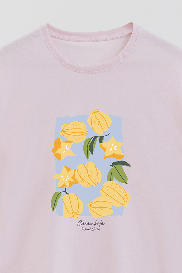 REMERA BASICA ESTAMPADA FRUITS CARAMBOLA
