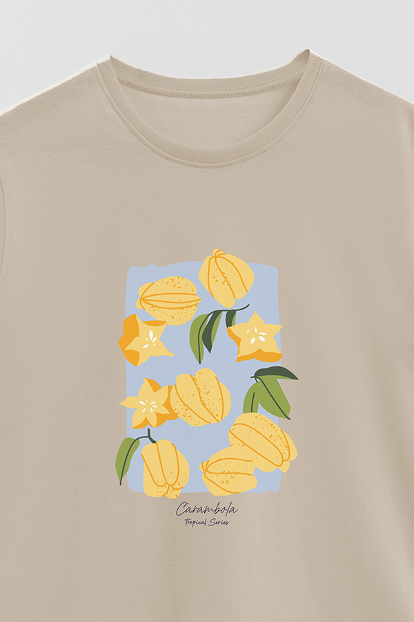 REMERA BASICA ESTAMPADA FRUITS CARAMBOLA