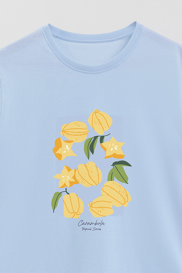 REMERA BASICA ESTAMPADA FRUITS CARAMBOLA