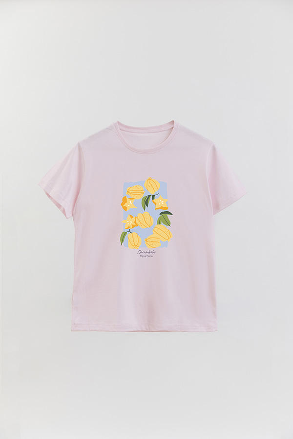 REMERA BASICA ESTAMPADA FRUITS CARAMBOLA