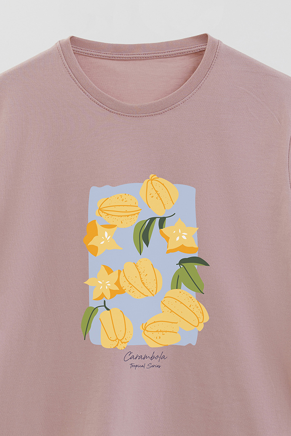 REMERA BASICA ESTAMPADA FRUITS CARAMBOLA