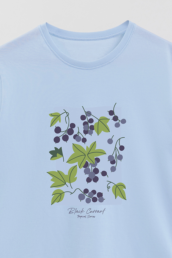 REMERA BASICA ESTAMPADA FRUITS BLACK CURRANT