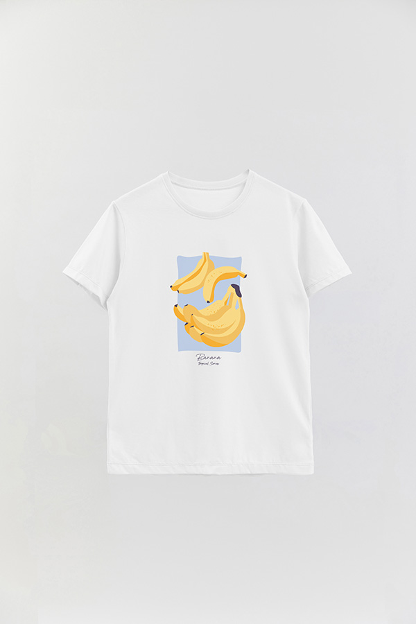 REMERA BASICA ESTAMPADA FRUITS BANANA