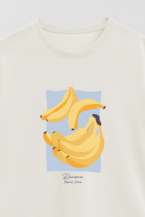 REMERA BASICA ESTAMPADA FRUITS BANANA