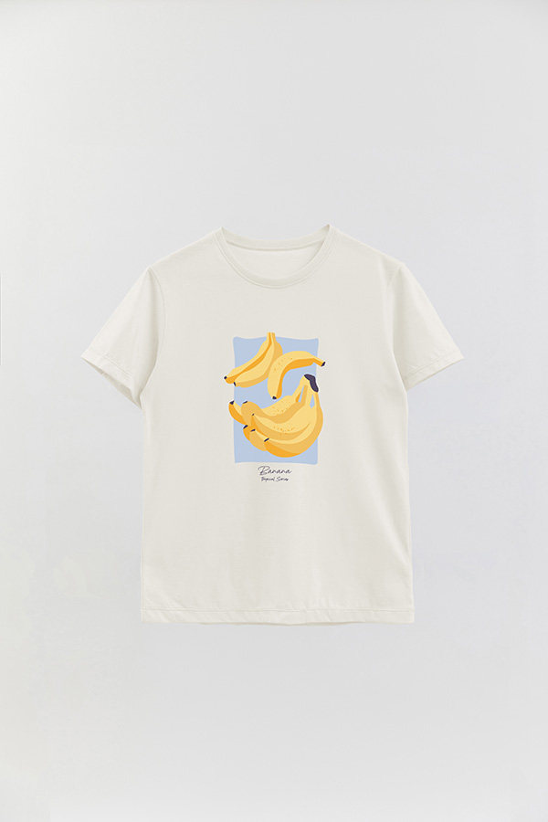 REMERA BASICA ESTAMPADA FRUITS BANANA