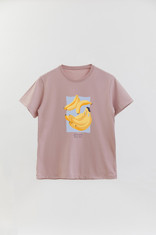 REMERA BASICA ESTAMPADA FRUITS BANANA