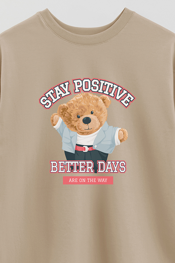 REMERA OVER ESTAMPADA UNISEX STAY POSITIVE