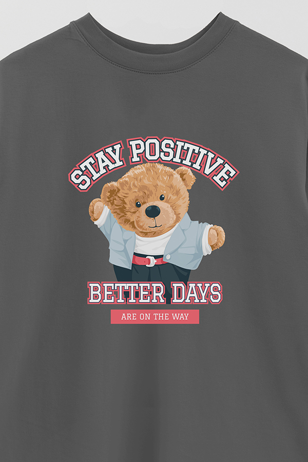REMERA OVER ESTAMPADA UNISEX STAY POSITIVE
