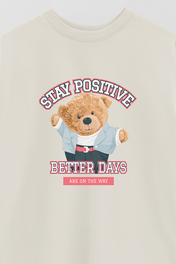REMERA OVER ESTAMPADA UNISEX STAY POSITIVE