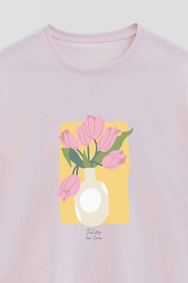 REMERA BASICA ESTAMPADA FLORAL TULIPS