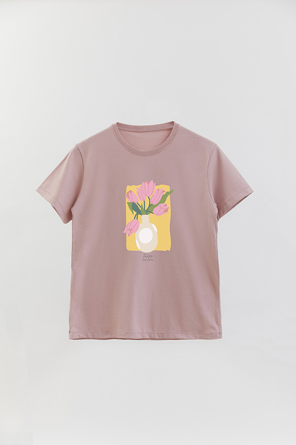 REMERA BASICA ESTAMPADA FLORAL TULIPS
