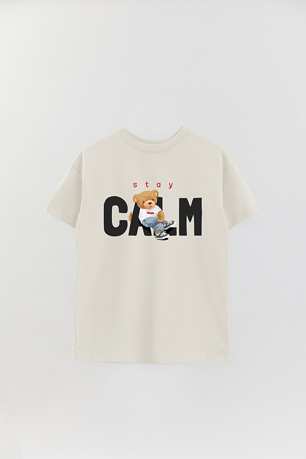 REMERA OVER ESTAMPADA UNISEX STAY CALM