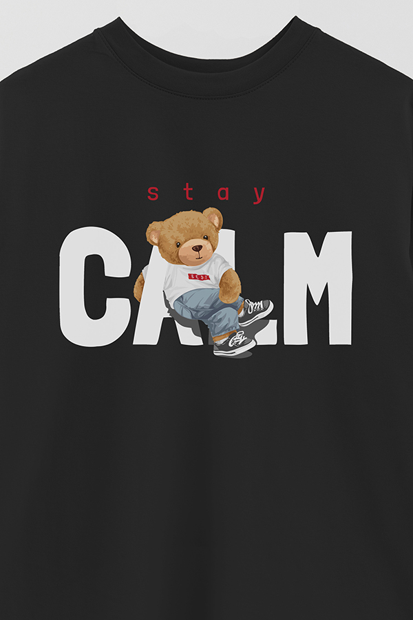 REMERA OVER ESTAMPADA UNISEX STAY CALM