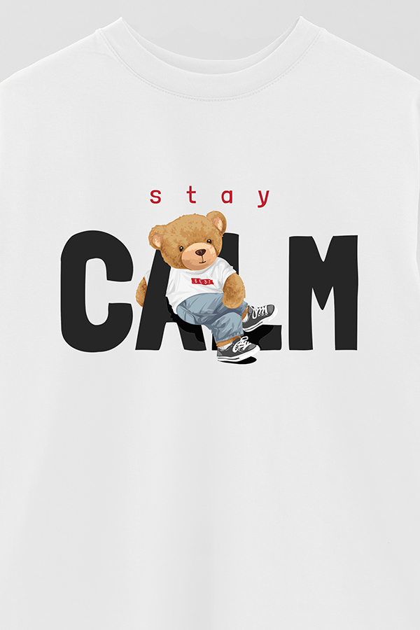 REMERA OVER ESTAMPADA UNISEX STAY CALM
