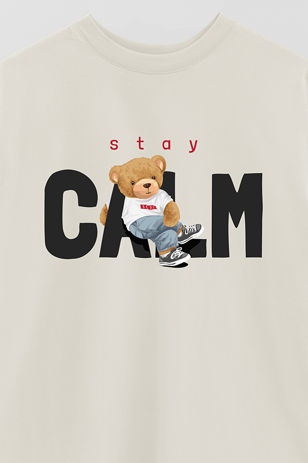 REMERA OVER ESTAMPADA UNISEX STAY CALM