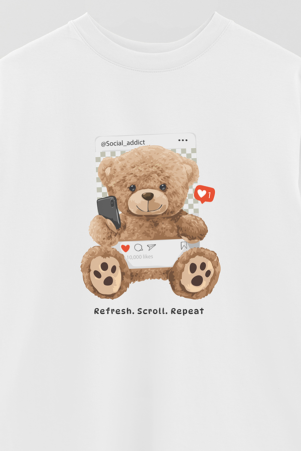 REMERA OVER ESTAMPADA UNISEX SOCIAL ADDICT
