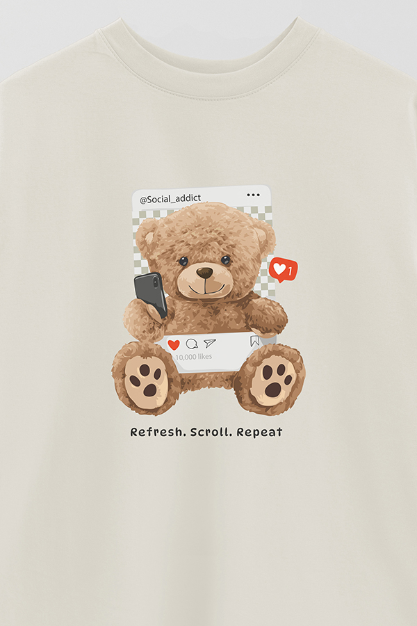 REMERA OVER ESTAMPADA UNISEX SOCIAL ADDICT