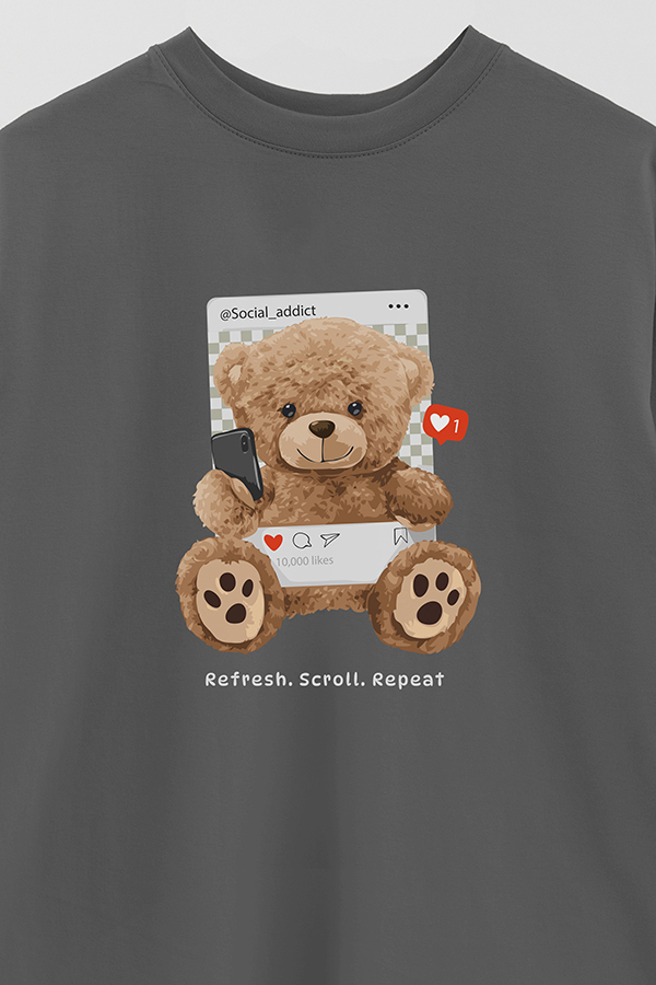 REMERA OVER ESTAMPADA UNISEX SOCIAL ADDICT