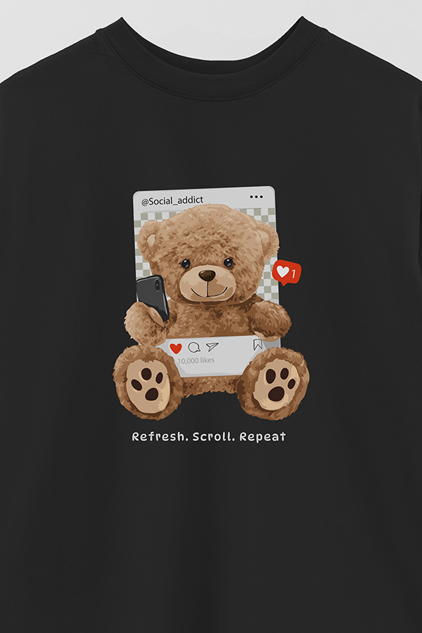 REMERA OVER ESTAMPADA UNISEX SOCIAL ADDICT