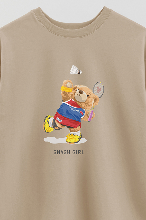 REMERA OVER ESTAMPADA UNISEX SMASH GIRL