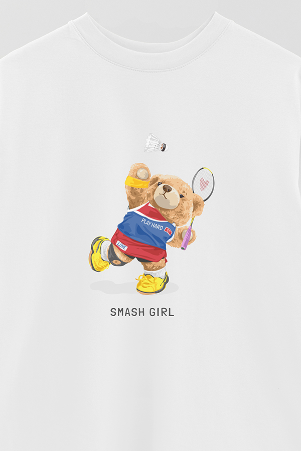 REMERA OVER ESTAMPADA UNISEX SMASH GIRL