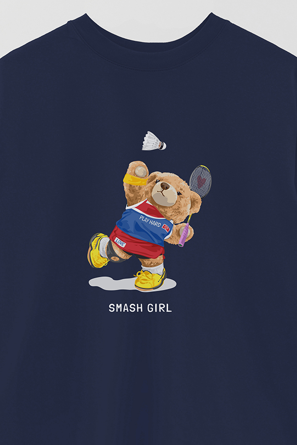 REMERA OVER ESTAMPADA UNISEX SMASH GIRL