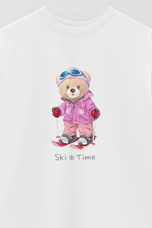 REMERA OVER ESTAMPADA UNISEX SKI TIME