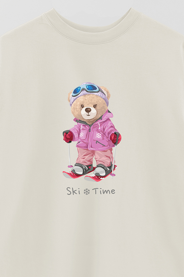 REMERA OVER ESTAMPADA UNISEX SKI TIME