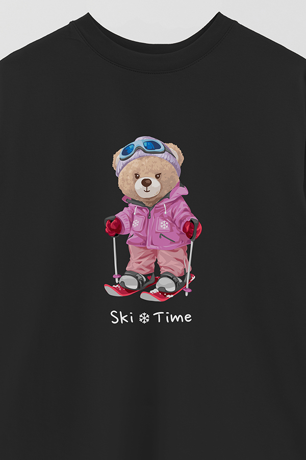 REMERA OVER ESTAMPADA UNISEX SKI TIME