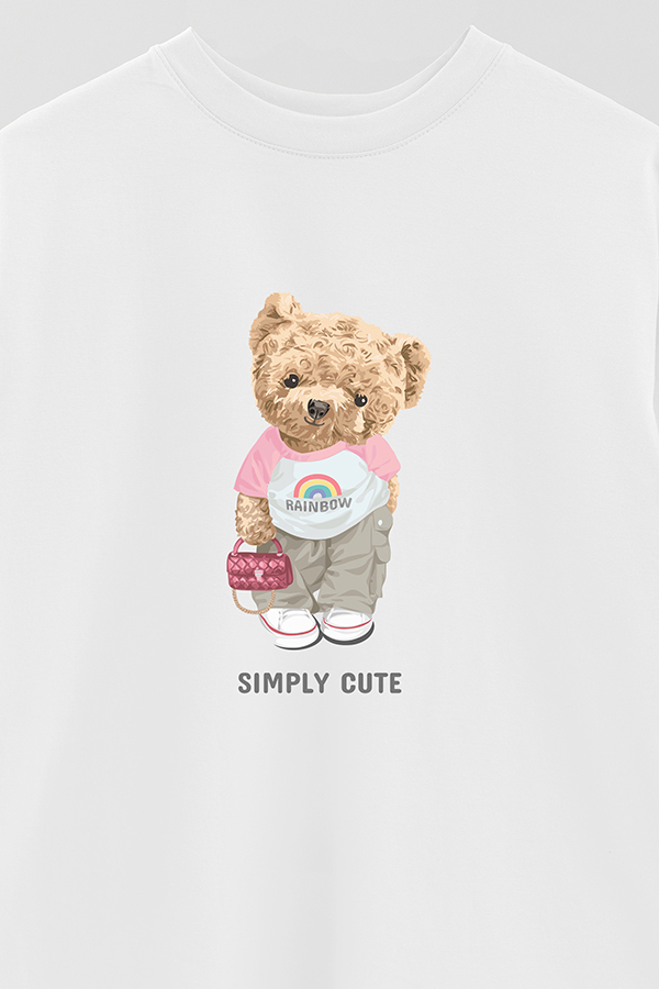 REMERA OVER ESTAMPADA UNISEX SIMPLY CUTE