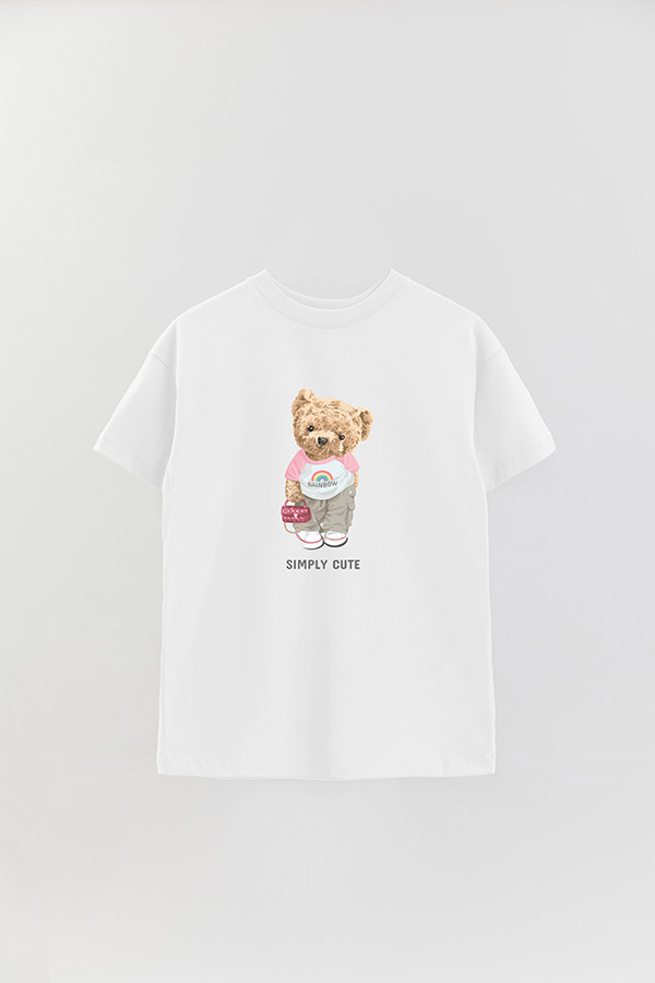 REMERA OVER ESTAMPADA UNISEX SIMPLY CUTE