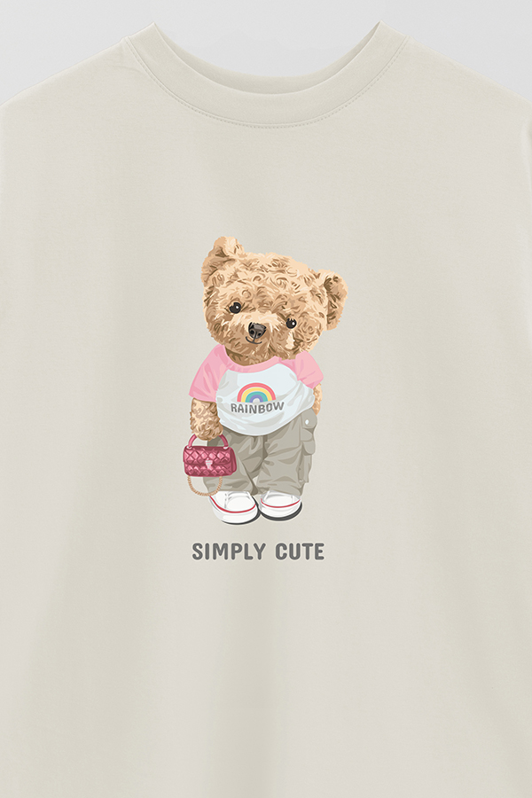 REMERA OVER ESTAMPADA UNISEX SIMPLY CUTE