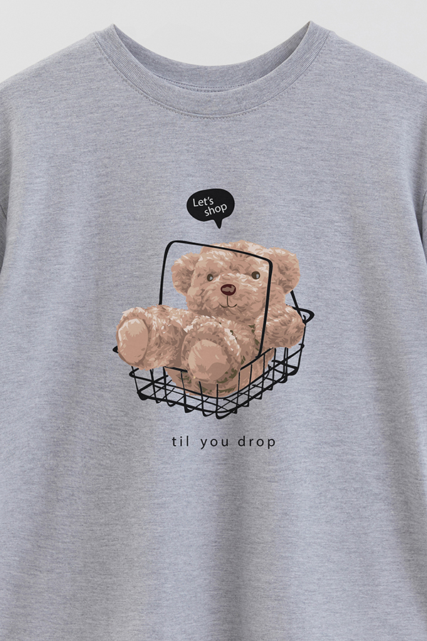 REMERA OVER ESTAMPADA UNISEX SHOP TILL YOU DROP