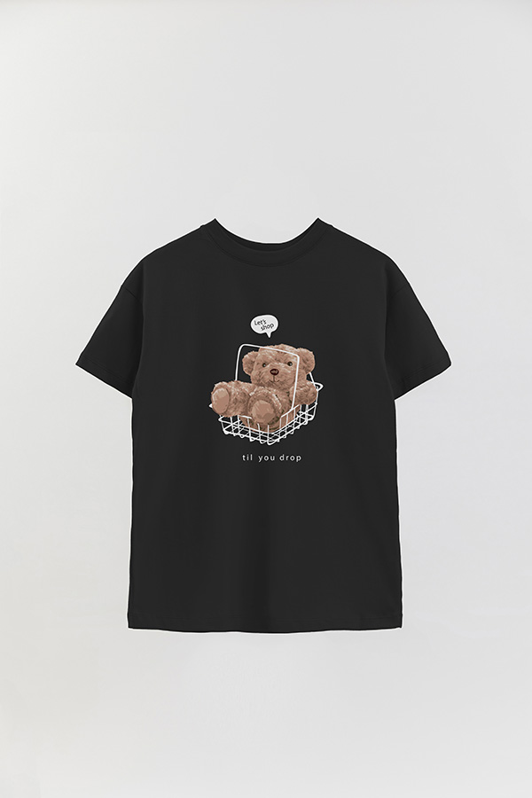 REMERA OVER ESTAMPADA UNISEX SHOP TILL YOU DROP