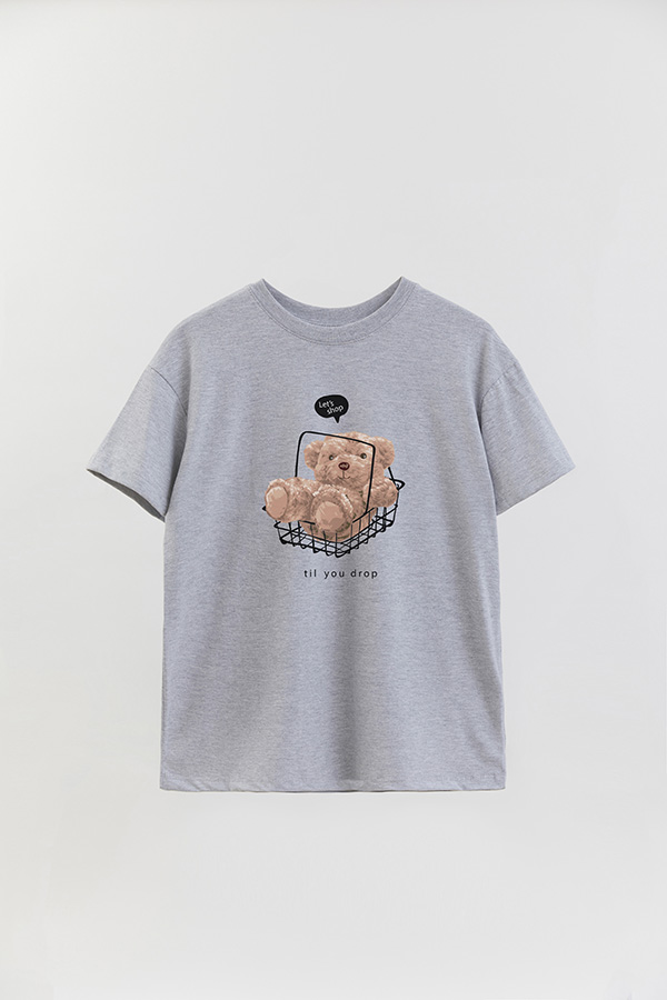 REMERA OVER ESTAMPADA UNISEX SHOP TILL YOU DROP