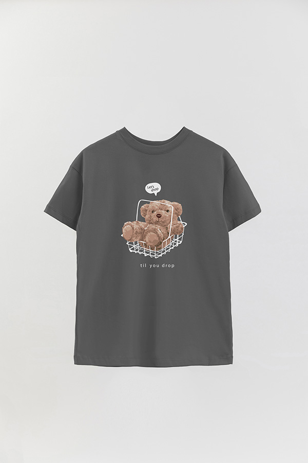 REMERA OVER ESTAMPADA UNISEX SHOP TILL YOU DROP