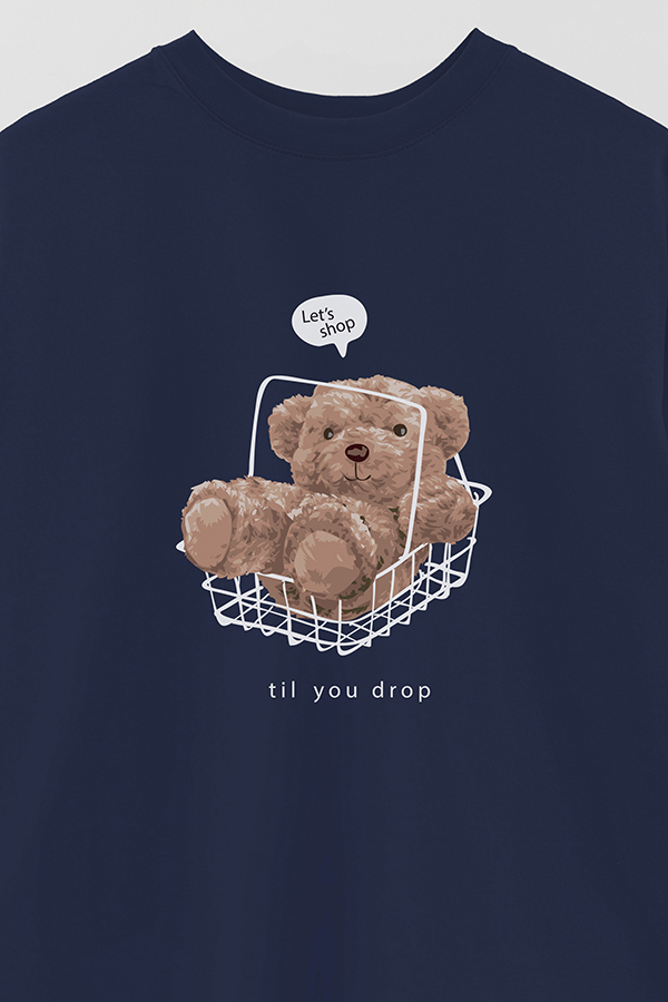 REMERA OVER ESTAMPADA UNISEX SHOP TILL YOU DROP