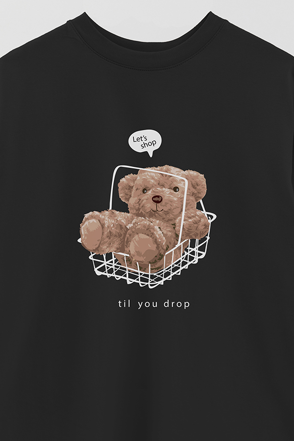 REMERA OVER ESTAMPADA UNISEX SHOP TILL YOU DROP