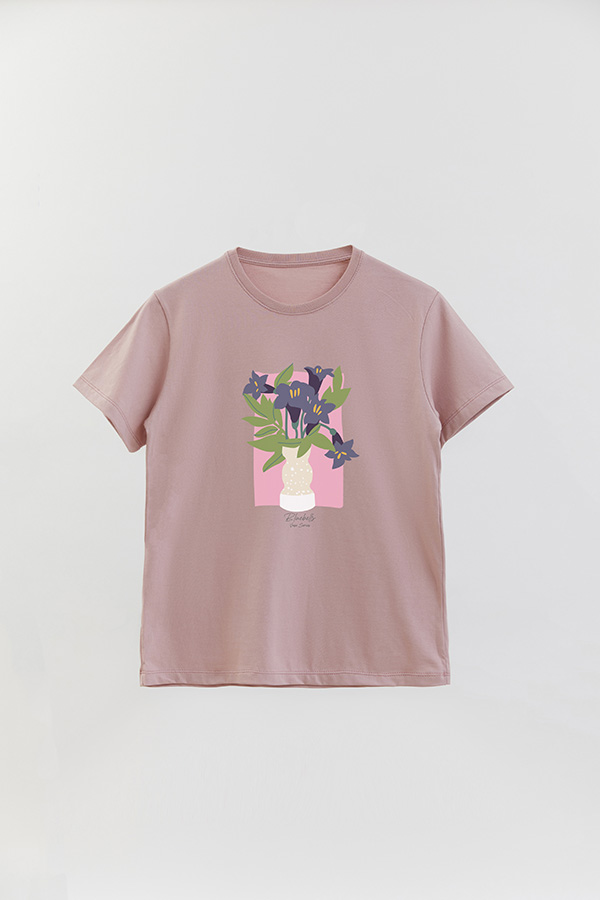 REMERA BASICA ESTAMPADA FLORAL BLUEBELLS
