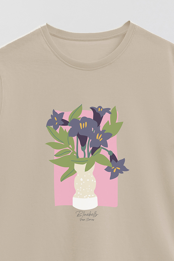 REMERA BASICA ESTAMPADA FLORAL BLUEBELLS
